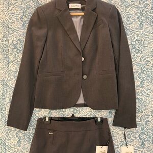Brand new- never worn Calvin Klein Charcoal Grey Women's Skirt Suit- NWT